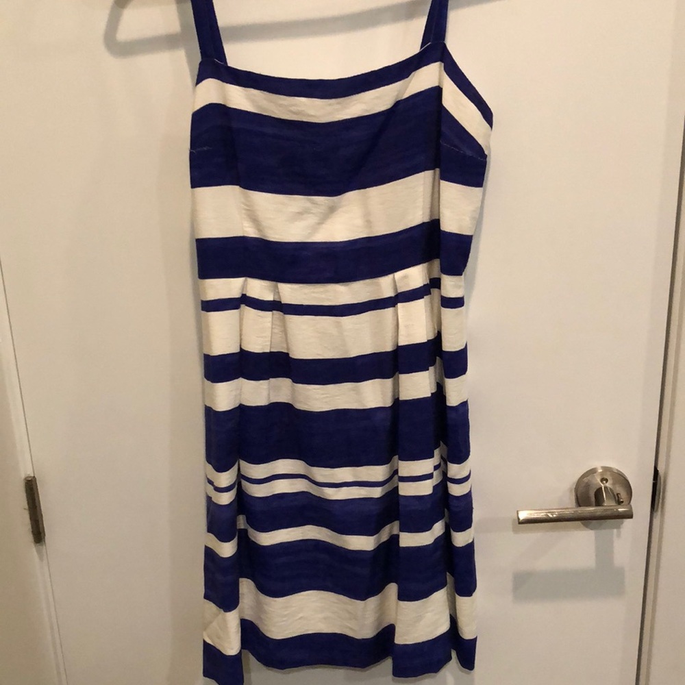 Loft blue and white striped dress
